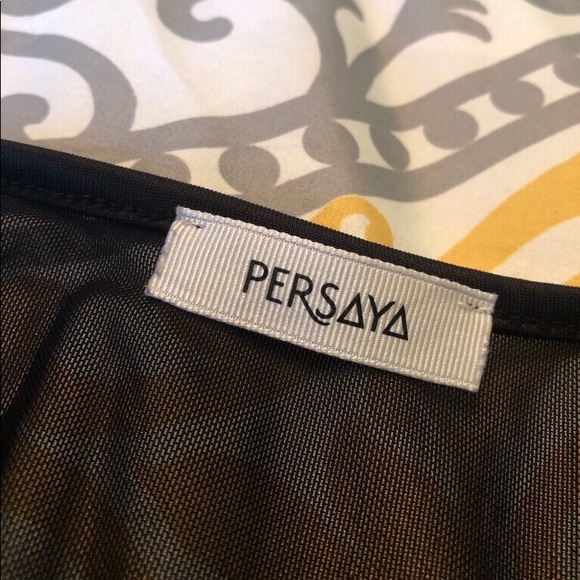 Persaya Black and Gold Striped Bowed Dress Top - Picture 4 of 4